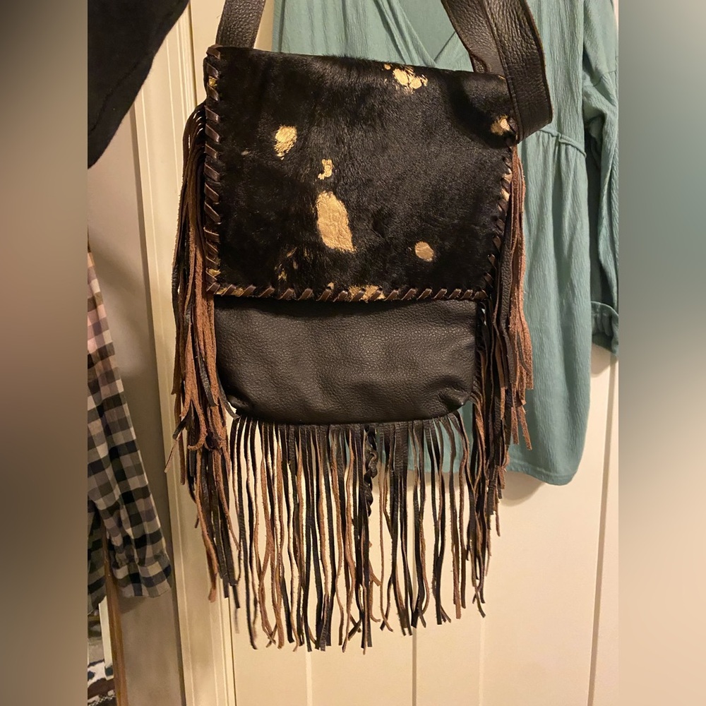 Fringe cowhide bag